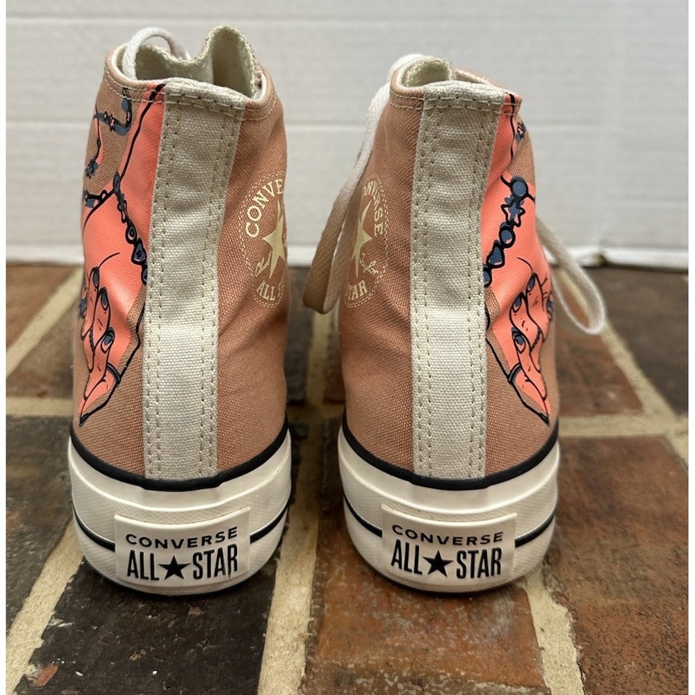 Converse All Star Millie Bobby Brown MBB High Top Sneakers Pink Platform Wms 7.5 - Picture 5 of 7